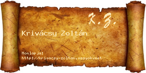 Krivácsy Zoltán névjegykártya
