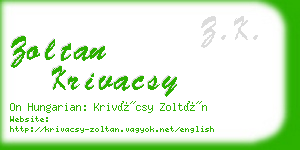 zoltan krivacsy business card